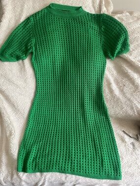 Emerald Green Knit Midi Dress